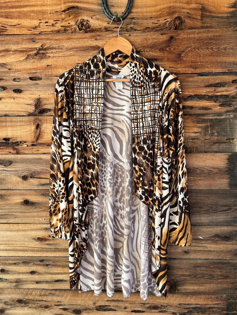 JOSTAR | Animal Print Open Front Duster Cardigan XL